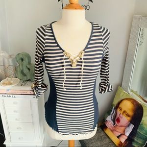 Anthropologie// striped Henley size medium